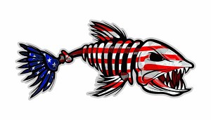 Bone Fish USA Flag  Precision Cut Decal