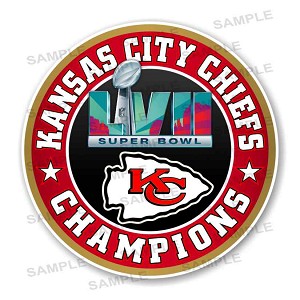 Kansas City Chiefs Super Bowl 57 Champions    ROUND Precision Cut Decal