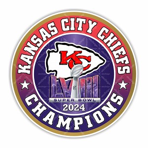 Kansas City Chiefs Super Bowl 58 Champions ROUND  Precision Cut Decal