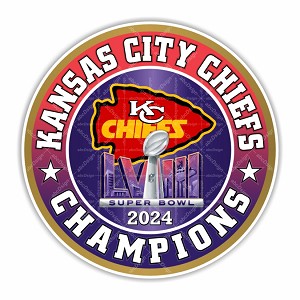Kansas City Chiefs Super Bowl 58 Champions ROUND  Precision Cut Decal