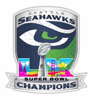 Seattle Seahawks 2026 Super Bowl 60 Champions Precision Cut Decal