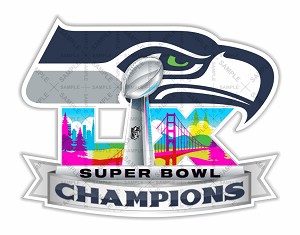 Seattle Seahawks 2026 Super Bowl 60 Champions Precision Cut Decal