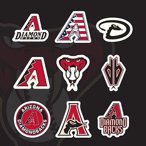 Arizona Diamondbacks Sticker Set  Peel and Stick (9 Stickers)