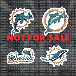 Miami Dolphins  Sticker Set  Peel and Stick