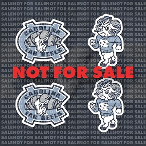 North Carolina Tar Heels Sticker Set  Peel and Stick (4 Stickers) 