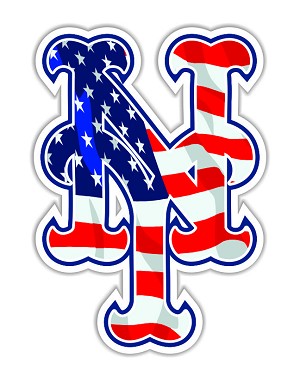 New York Mets "NY"  USA Flag     Precision Cut Decal