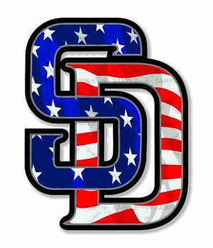 San Diego Padres  "SD" USA Flag   Precision Cut Decal