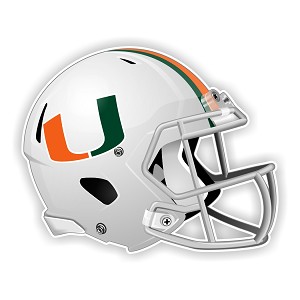 Miami Hurricanes  White Football Helmet.  Precision Cut Decal
