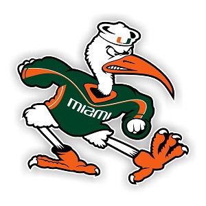 Miami Hurricanes Mascot.  Precision Cut Decal