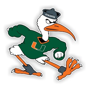 Miami Hurricanes Mascot.  Precision Cut Decal