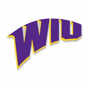 Western Illinois Leathernecks " WIU " Purple Letters   Precision Cut Decal