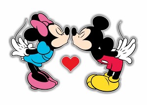 Mickey & Minnie Kiss Precision Cut Decal
