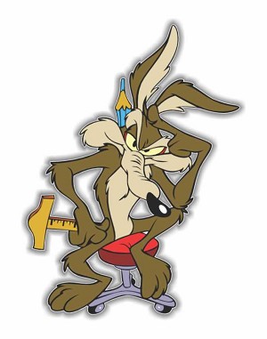 Wile E Coyoye Thinking  Precision Cut Decal 