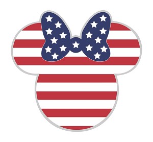 Minnie Mouse USA Flag Presicion cut Decal