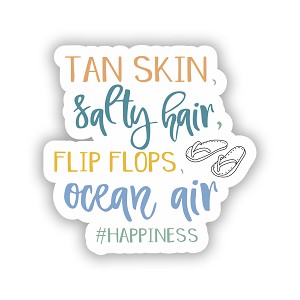 Tan Skin Salty Hair Flip Flops Ocean air #Happiness   Precision Cut Decal