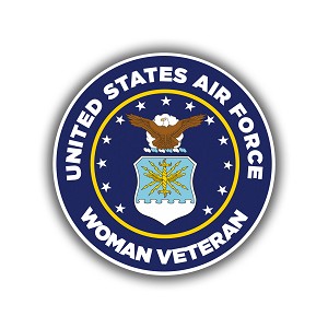 US Air Force Woman Female Veteran Crest  Precision Cut Decal 