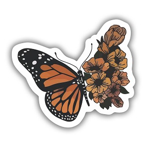 Butterfly Sunflower  Precision Cut Decal