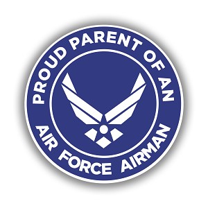 Proud Parent of an Air Force Airman BLUE Precision Cut Decal