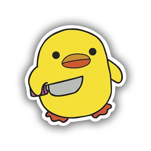 Chicken Duck Holding Knife  Precision Cut Decal
