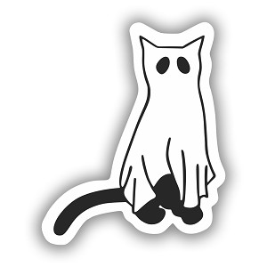 Cute Halloween Black Cat  Precision Cut Decal