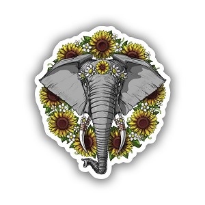 Elephant Sunflower  Precision Cut Decal 