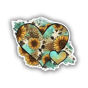 Love Animals Sunflower Heart  Precision Cut Decal
