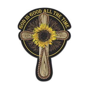 Cross Sunflower  Precision Cut Decal