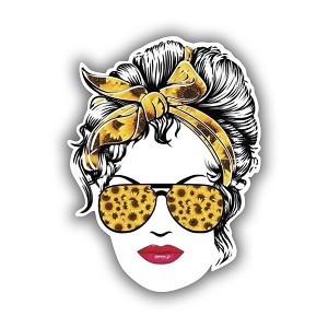 Woman Head Sunflower Precision Cut Decal