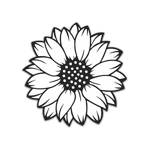 Sunflower Black & White  Precision Cut Decal