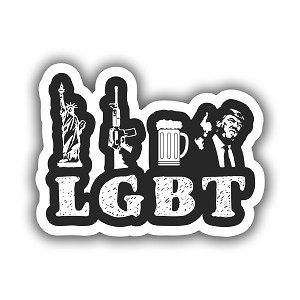 LGBT Liberals Beer Guns Trump Precision Cut Decal