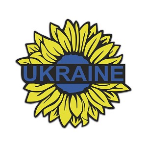 Ukrainian Flag Sunflower  Precision Cut Decal 