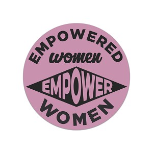 Empowered Women Round Pink   Precision Cut Decal