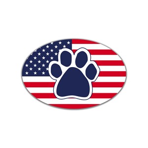 Dog Paw USA Flag Precision Cut Decal
