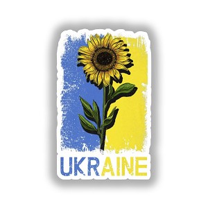 Ukrainian Sunflower Flag Precision Cut Decal 