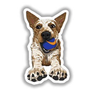 Ball Stretch Cattle Dogs Red Heeler Animal Precision Cut Decal