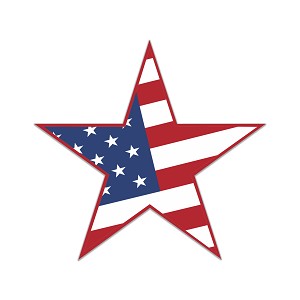 Red Star USA Flag   Precision Cut Decal