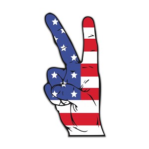 Peace USA Flag Precision Cut Decal