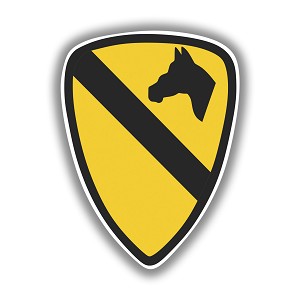 11000-VLA367 1st Cavalry Division Army Crest  Precision Cut Decal
