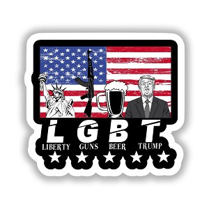 Liberals Beer Guns Trump USA Flag Precision Cut Decal