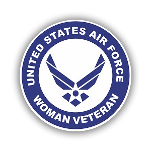 11000-VLA374 United States AIR FORCE Woman Veteran Round Precision Cut Decal