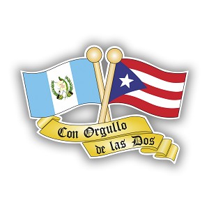 Guatemala Puerto Rico Con orgullo de las dos Precision Cut Decal