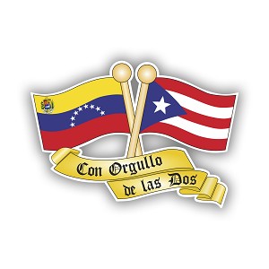 Venezuela Puerto Rico Con orgullo de las dos Precision Cut Decal 