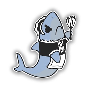 Angry Maid Shark  Precision Cut Decal