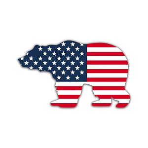 Bear USA Flag Precision Cut Decal 