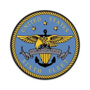 Round US Sixth Fleet Seal  Precision Cut Decal