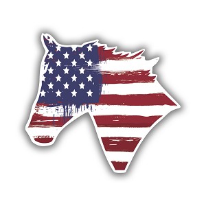 Horse Head USA Flag Precision Cut Decal