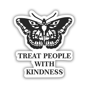 Butterfly Treat people with Kindness Precision Cut Decal