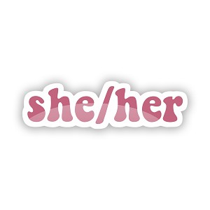 She Her Pronouns Pink  Precision Cut Decal