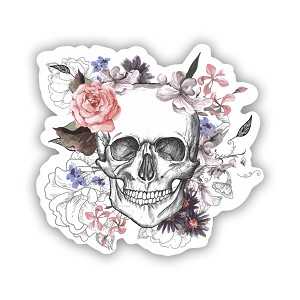 Floral Skull  Precision Cut Decal