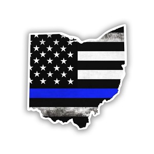 Ohio State Law Enforcement Flag  Precision Cut Decal